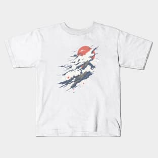 The black cat on top of the clouds Kids T-Shirt